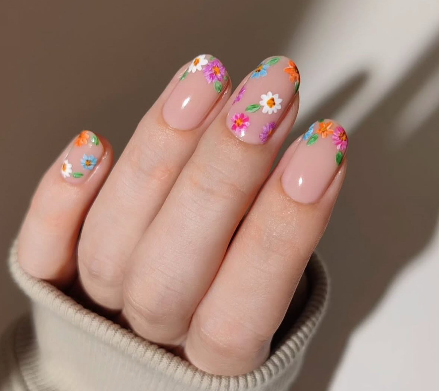 Sheer Nude with Tip Florals Sheer Nude with Tip Florals — Summer Nails 2027