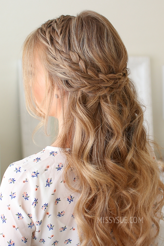 Double Braided Crown With Waves — Half Up Half Down 2027