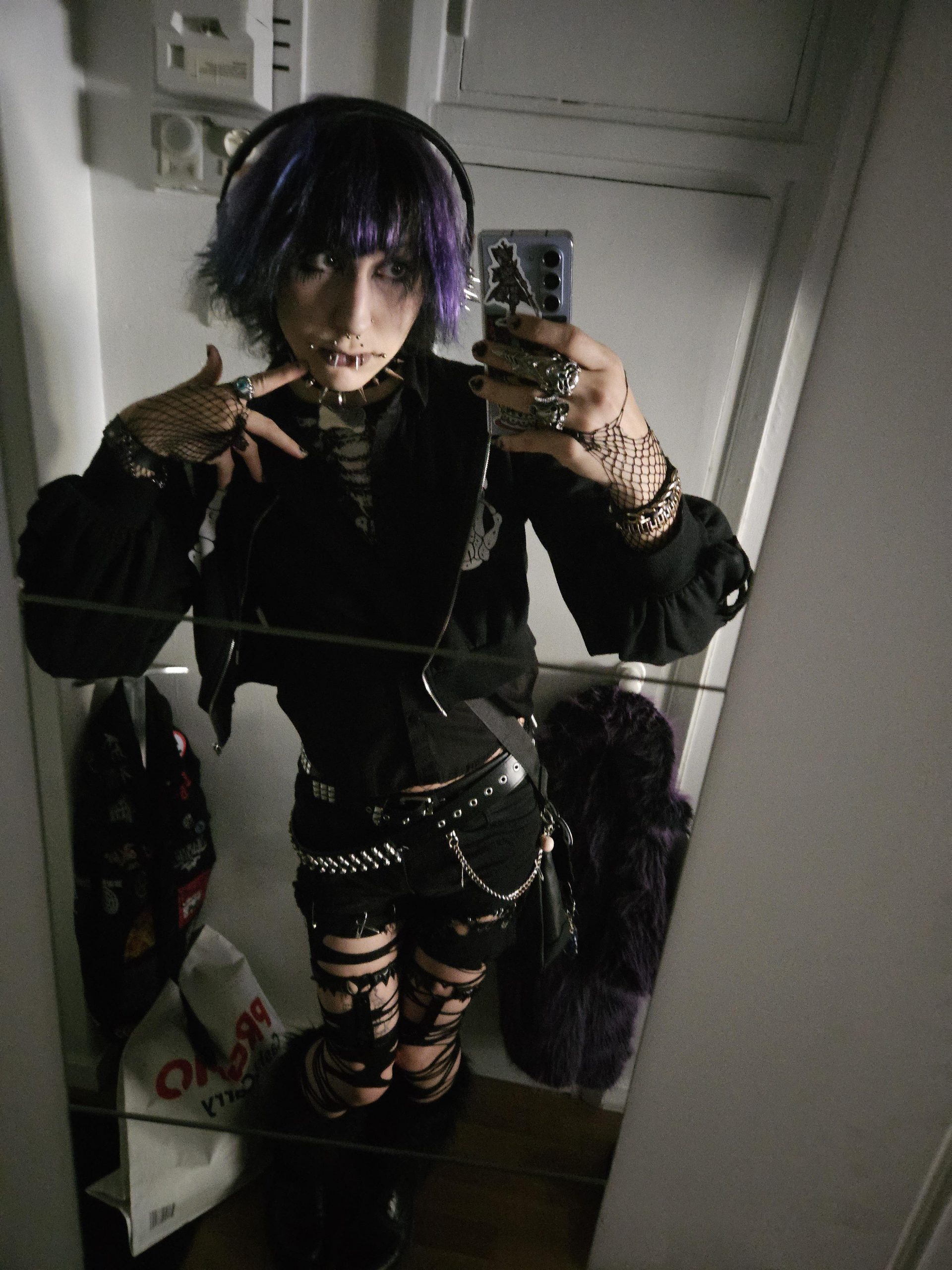 Studded Shorts and Fishnet: Layered Emo Edge Studded Shorts and Fishnet: Layered Emo Edge — Emo Outfits 2027
