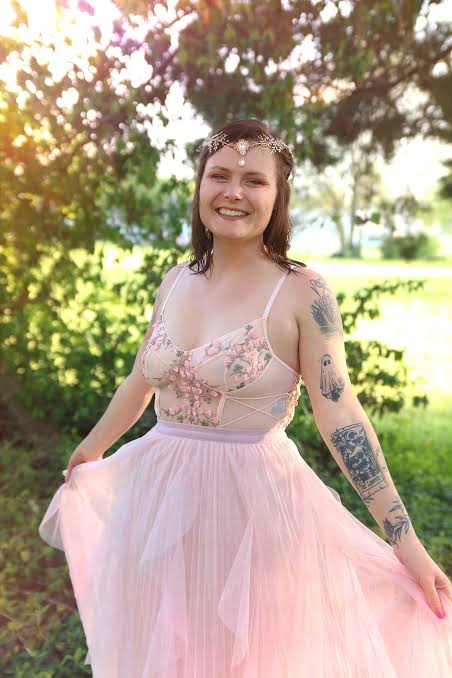 Pale Pink Tulle Dress with Lace and Headpiece — Fairycore Outfits 2027
