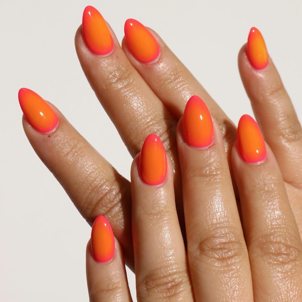 Neon Pink Bright Orange Visual Idea Neon Pink Bright Orange Visual Idea — Orange Summer Nails 2027