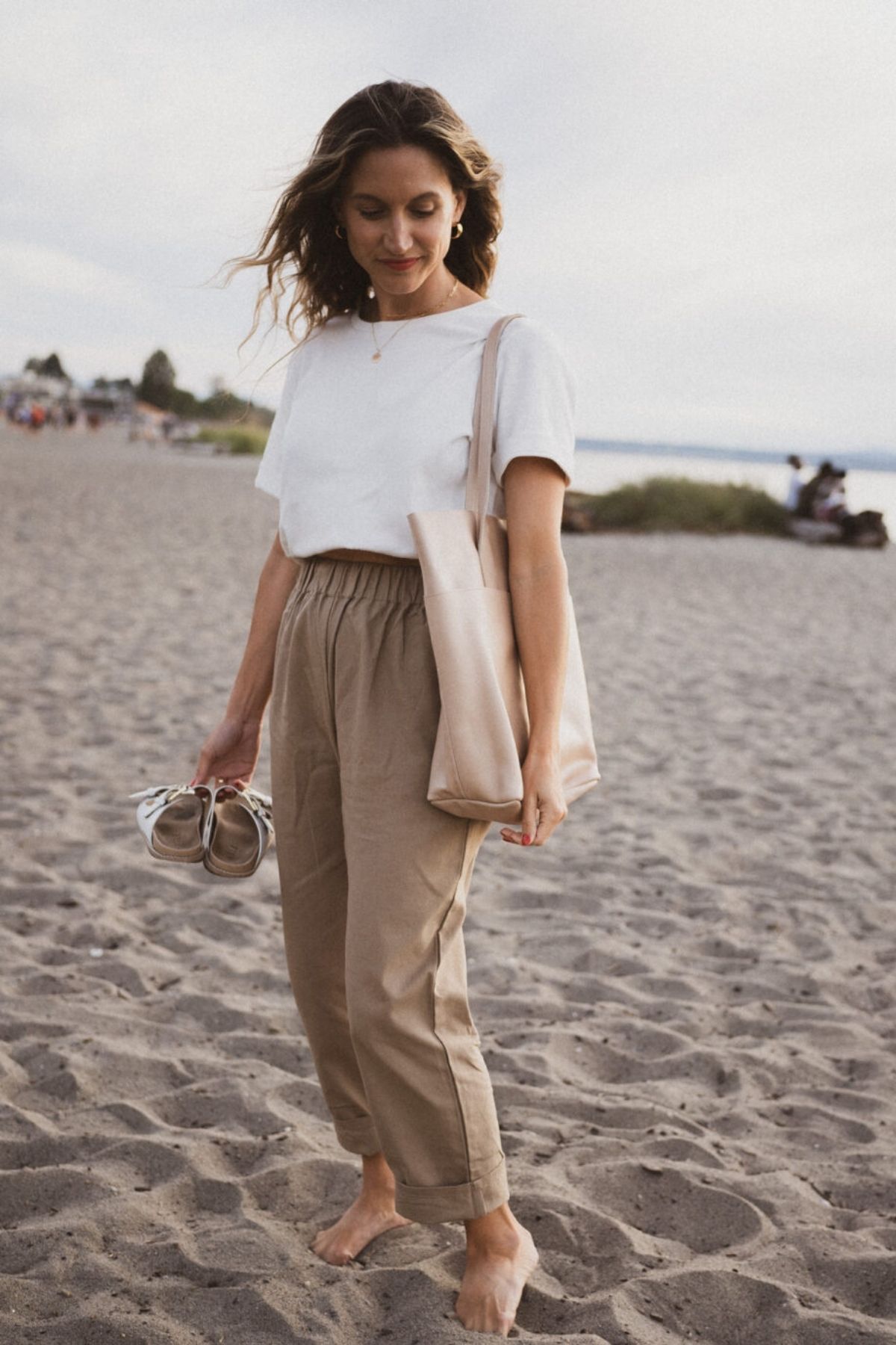Beach-Ready: White Tee and Tan Linen Pants Beach-Ready: White Tee and Tan Linen Pants — Neutral Summer Outfits 2027