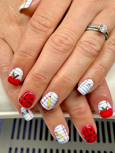 White Base Teacher Motifs White Base Teacher Motifs — Teacher Nails 2027