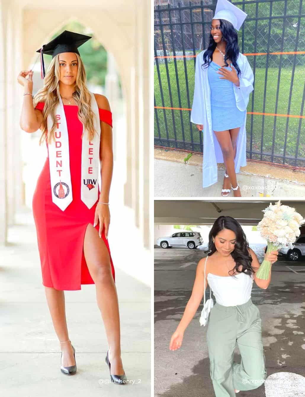 Red Off-the-Shoulder Dress with White Stole — Graduation Speaker Outfits 2027