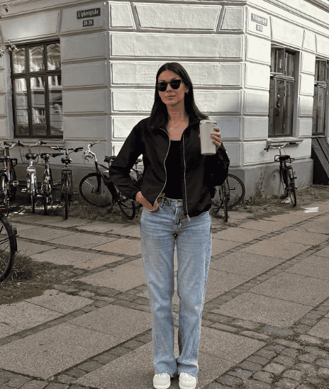 Black Bomber Jacket and Straight-Leg Jeans for Casual Transit Black Bomber Jacket and Straight-Leg Jeans for Casual Transit — Travel Outfits Europe 2027