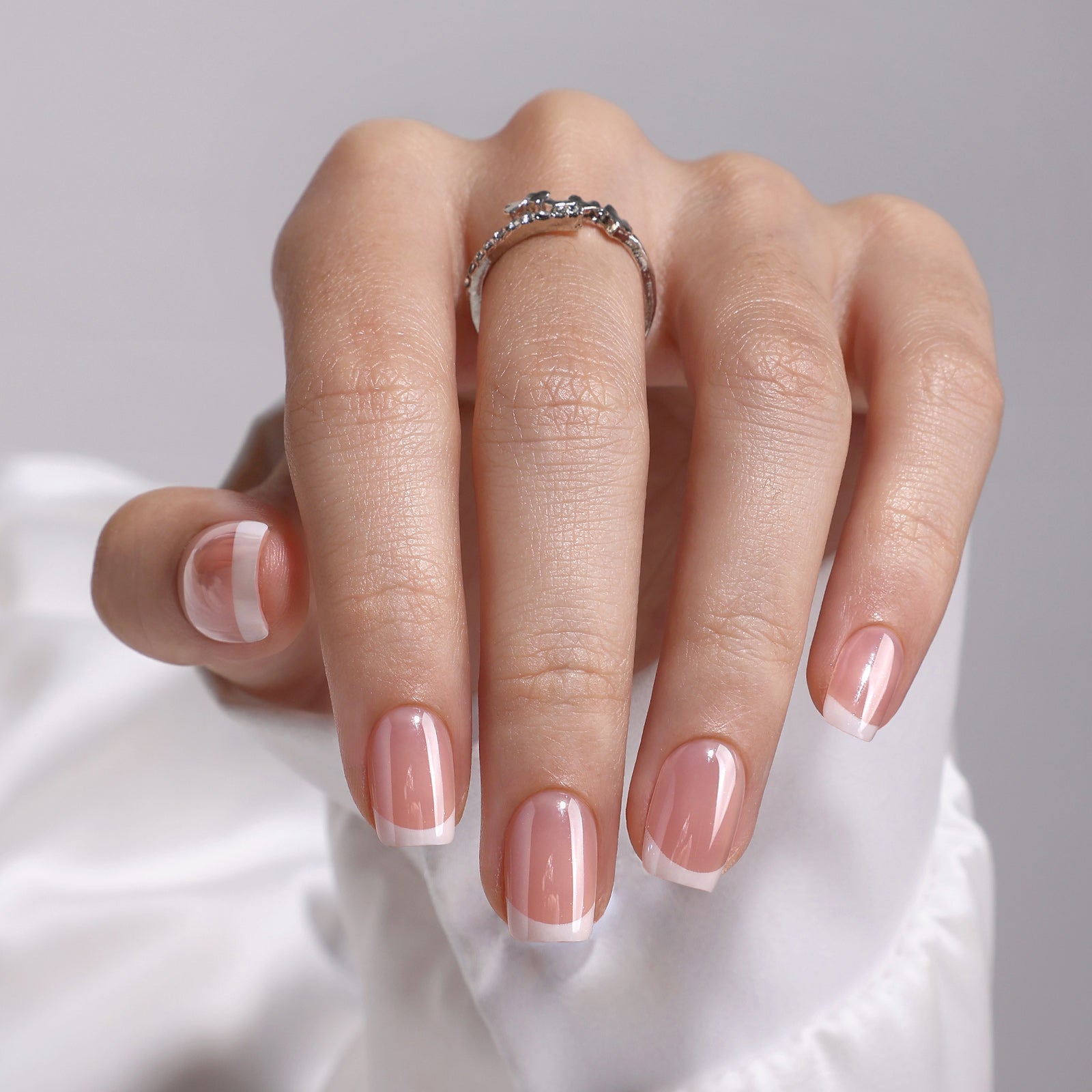 Short Square Matte French Tips Short Square Matte French Tips — Wedding Square Nails 2027