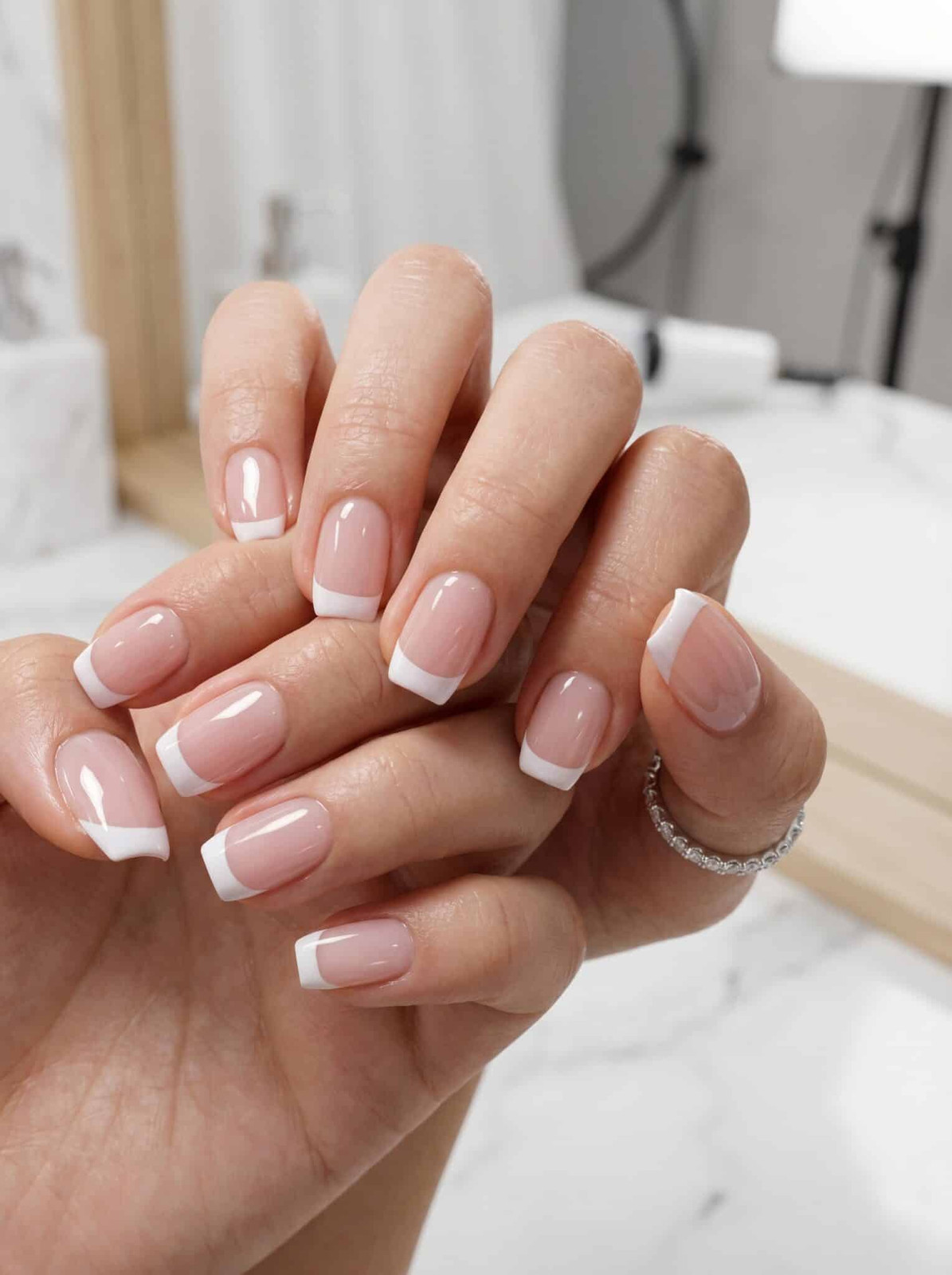 Light Green French Tips Strawberry Art Light Green French Tips Strawberry Art — French Tip Nails 2027 for Short Nail Beds