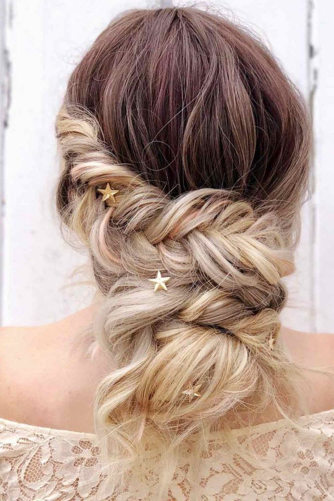 Braided Updo With Loose Waves Visual Idea — Graduation Hairstyles 2027 for Medium Hair