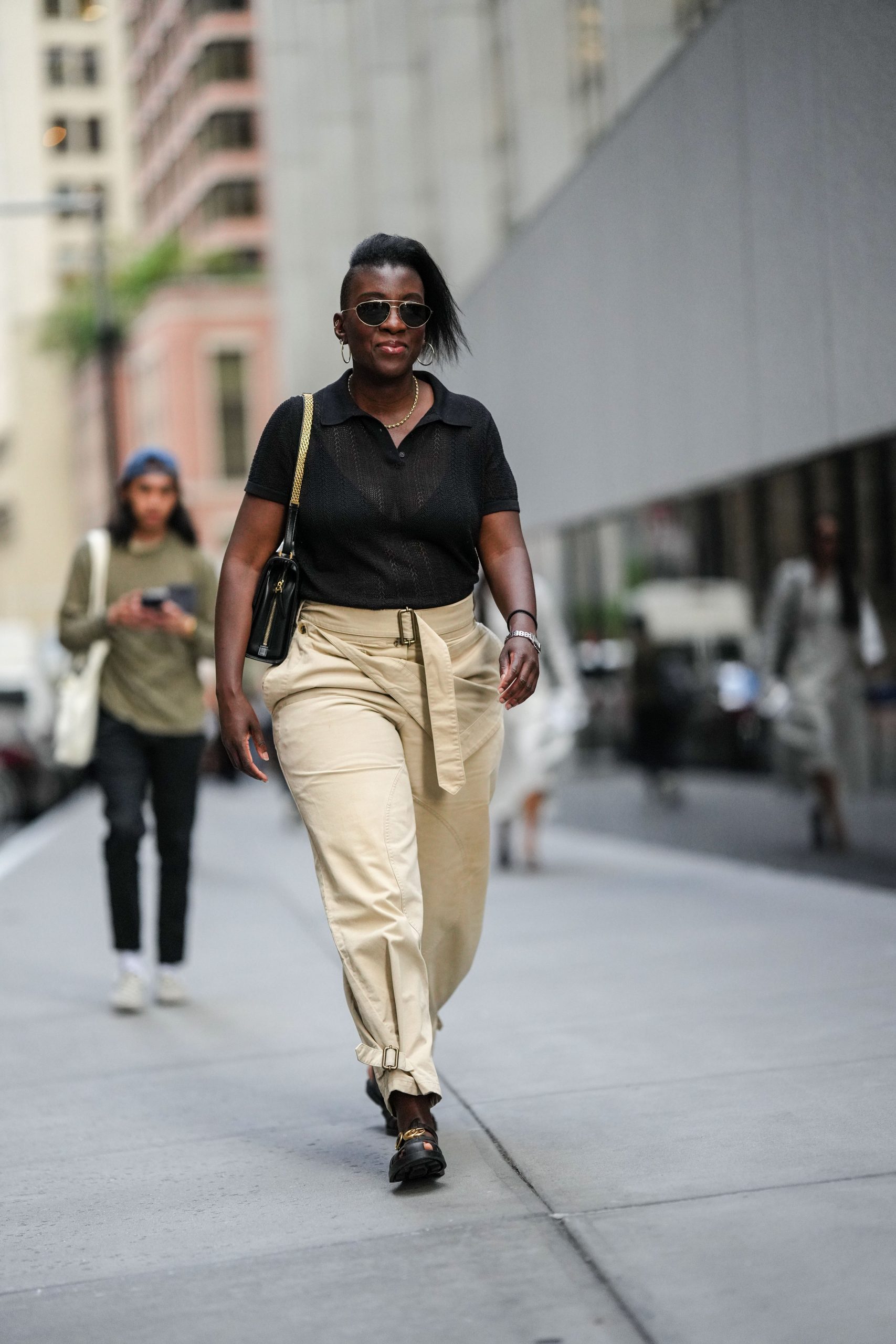 Collared Polo and Belted Trousers for a Smart Casual First Day — First Day of Work Outfits 2027