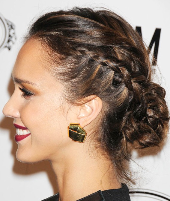 Braided Updo with Integrated Braids — Holiday Party Hairstyles 2026