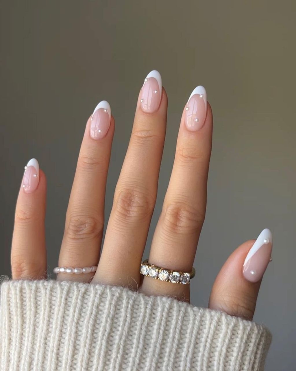 Pearls on French Tips Nail Beds Pearls on French Tips Nail Beds — Classy Wedding Nails 2027