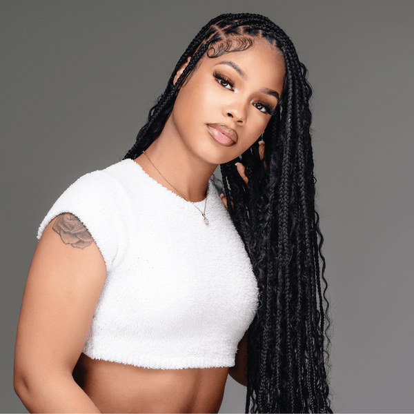 Black Braids with Blonde Highlights and Curly Ends — Winter Braid Colors 2027 for Black Women