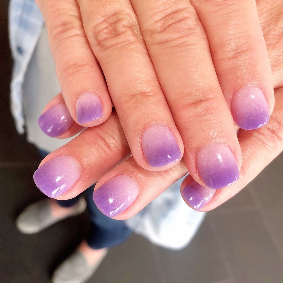 Soft Lavender to Pink/Nude Ombre with Subtle Glitter Soft Lavender to Pink/Nude Ombre with Subtle Glitter — Lavender Ombre Nails 2027