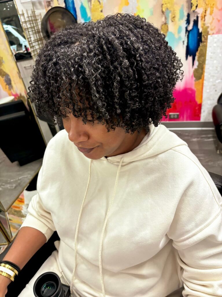 Dark Brown With Grey Streaks Visual Idea Dark Brown With Grey Streaks Visual Idea — Wash and Go Hairstyles 2027