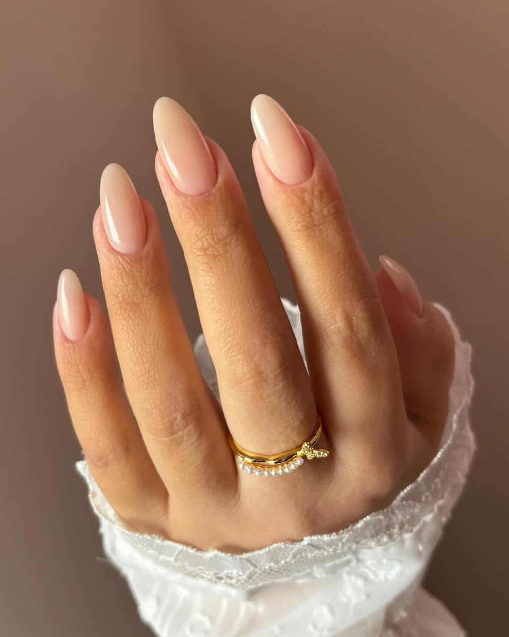 Smooth Light Beige Almonds Smooth Light Beige Almonds — Winter Nude Nails 2027
