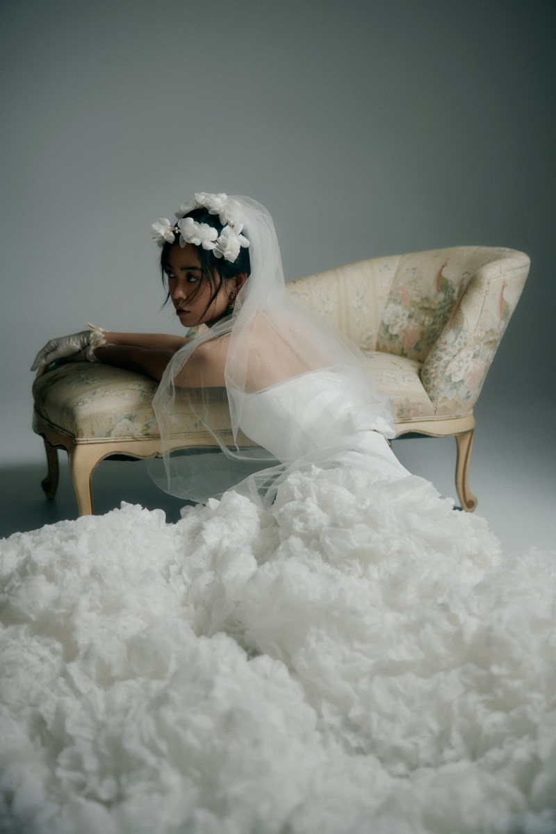 Ethereal Ruffles: Voluminous Tulle Skirt on Satin Gown — Wedding Dress Trends 2027