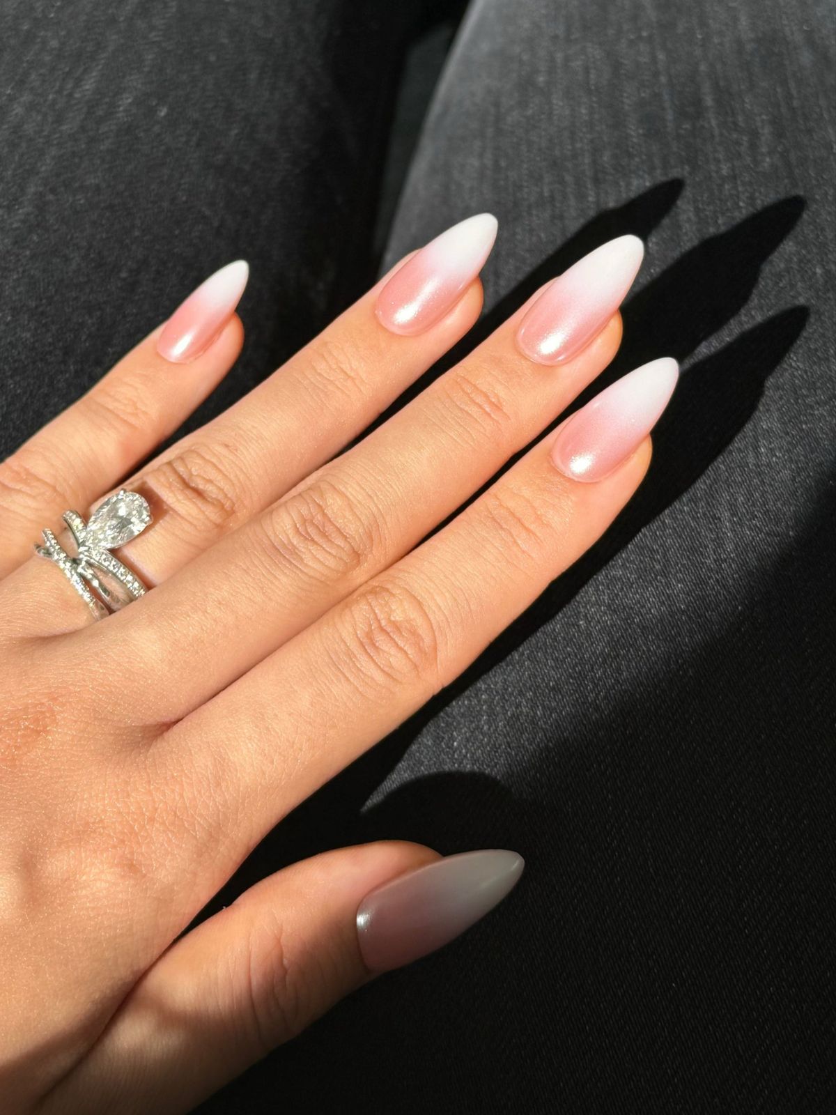Pearlescent Stiletto French Tip Pearlescent Stiletto French Tip — French Ombre Nails 2027