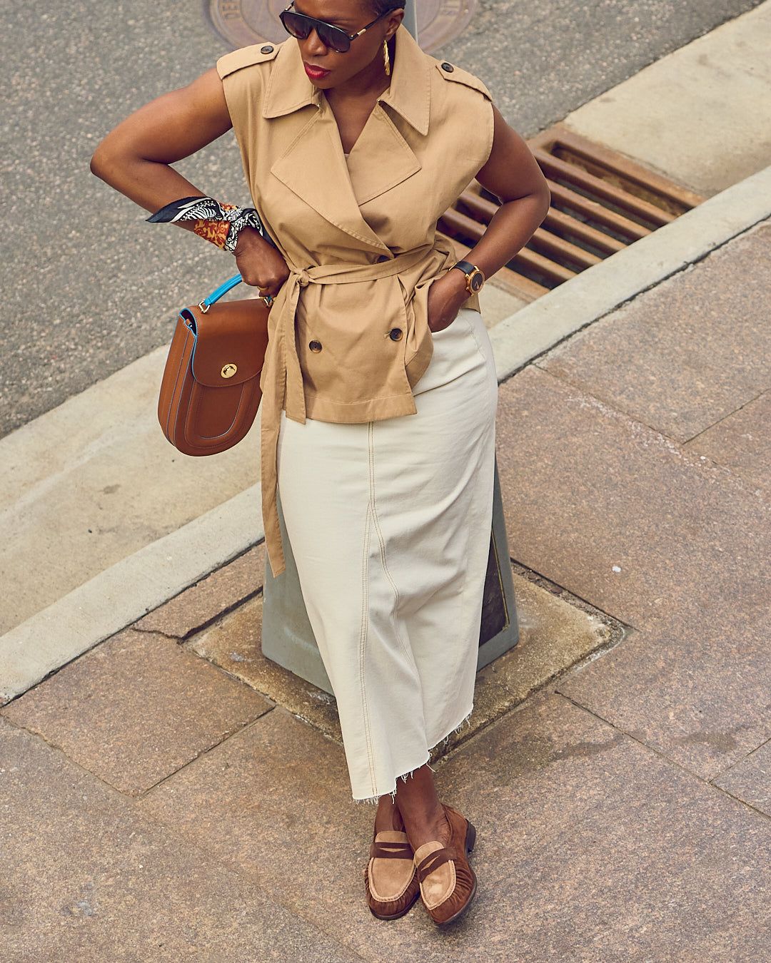 Sleeveless Trench Coat and Loafers for a Chic Spring Ensemble Sleeveless Trench Coat and Loafers for a Chic Spring Ensemble — Spring Outfits 2027 with Loafers