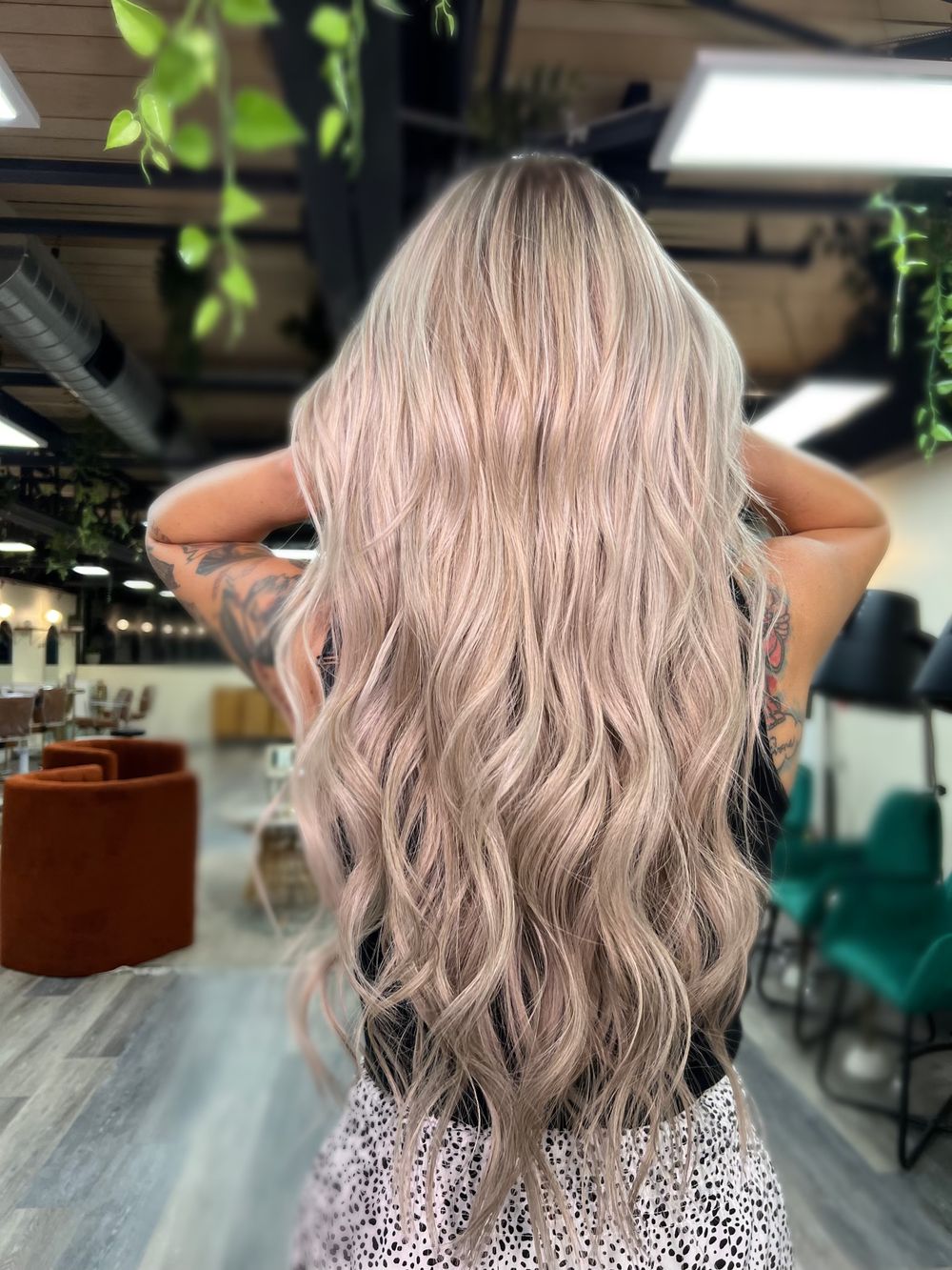 Ash Blonde With Subtle Highlights Back View — Blonde Sew In Styles 2027