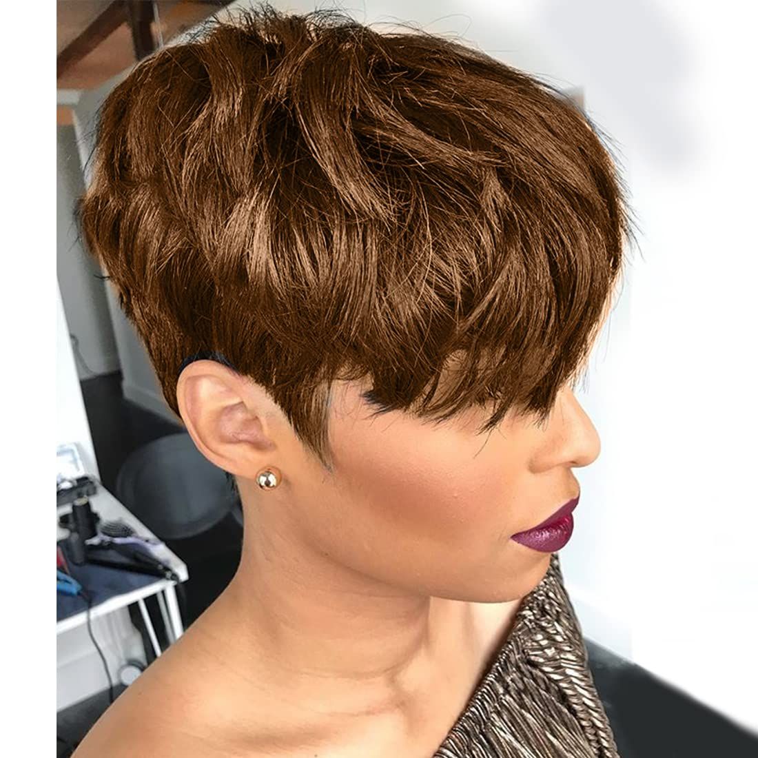 Dark Brown To Lighter Brown Layered Pixie Dark Brown To Lighter Brown Layered Pixie — Ombre Pixie 2027