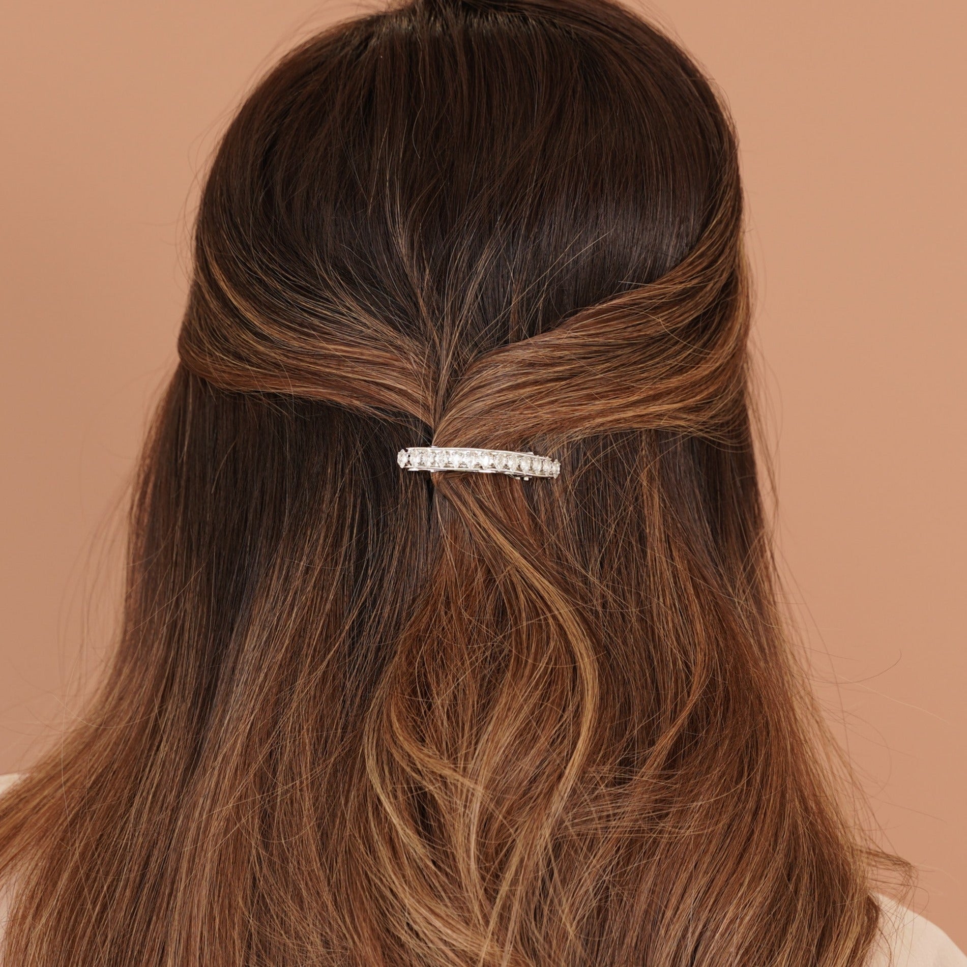 Sparkly Barrette on Dark Brown Hair — Barrette Hairstyles 2027