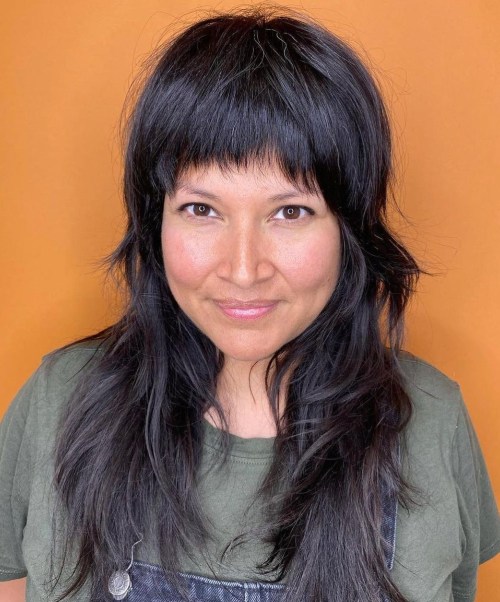 Dark Brown Shag With Wispy Bangs Dark Brown Shag With Wispy Bangs — Octopus Haircut 2027