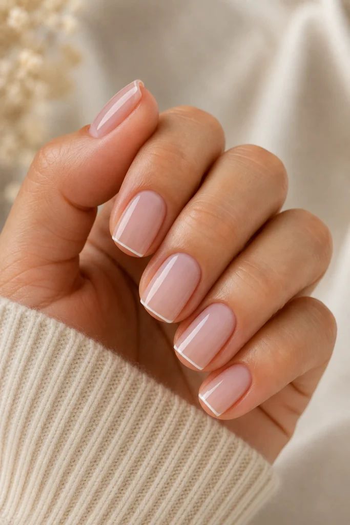 Delicate Short Rounded Square White French Delicate Short Rounded Square White French — Micro French Nails 2027