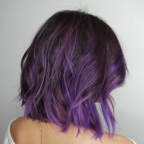 Angled Bob With Purple And Violet Ends Angled Bob With Purple And Violet Ends — Plum Hair 2027