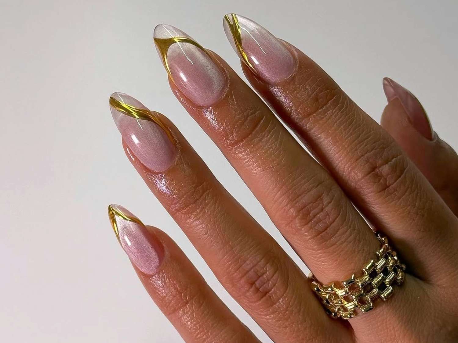 Metallic Gold French Tips with Silver Foil Metallic Gold French Tips with Silver Foil — Gold Birthday Nails 2027