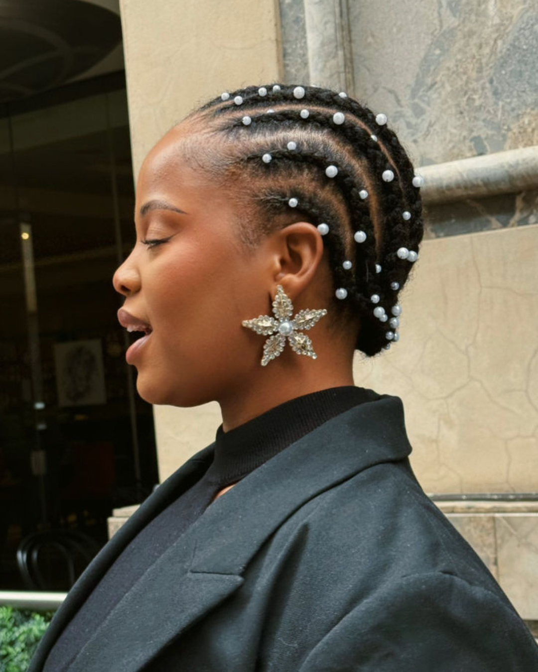 Cornrows with Pearl Embellishments Cornrows with Pearl Embellishments — Braided Hairstyles 2027 for Black Women