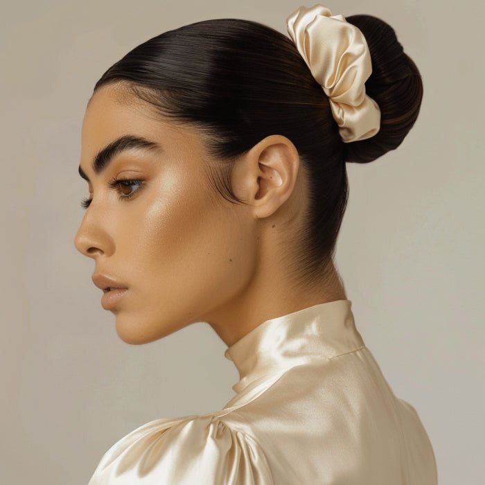 Slicked High Bun With Satin Scrunchie Slicked High Bun With Satin Scrunchie — Slicked Back Bun 2027