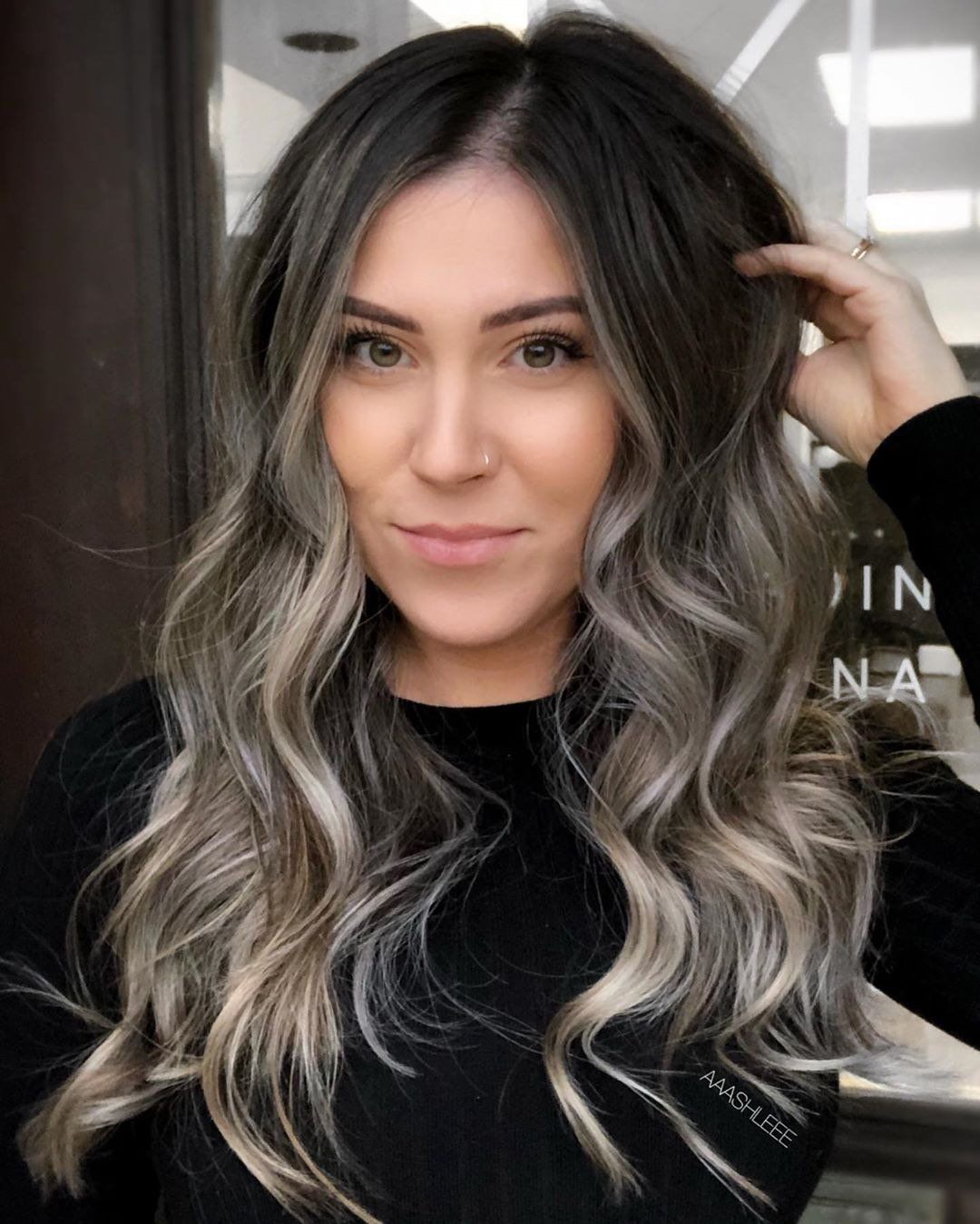 Ash Blonde Balayage with Root Blur Ash Blonde Balayage with Root Blur — Blonde Hair 2027 with Dark Roots