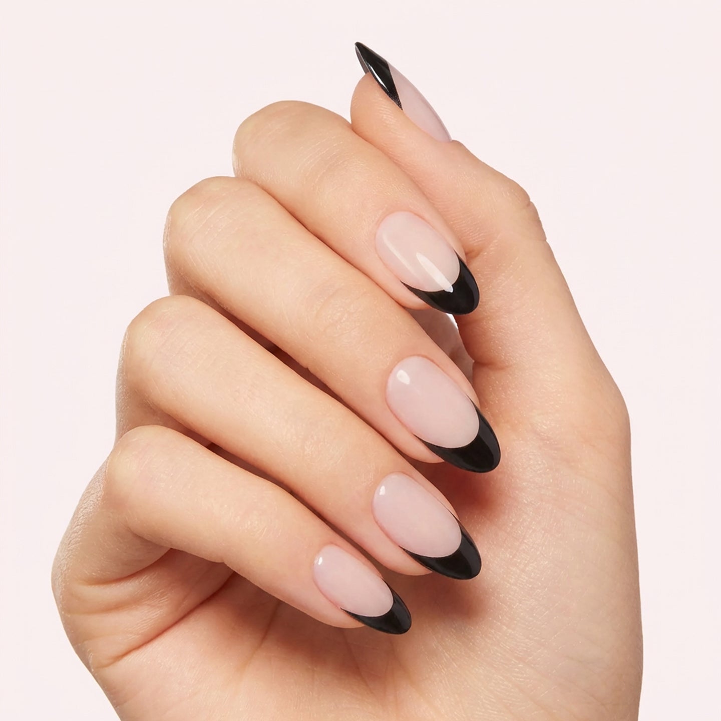 Glossy Classic Black French Tip Almond Nails Glossy Classic Black French Tip Almond Nails — Nails 2027 for Black Dress