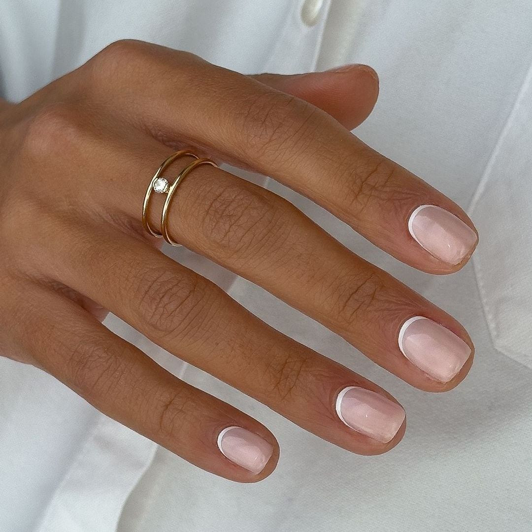Opaque Nude Half Moon French Short Nails Opaque Nude Half Moon French Short Nails — Practical Mom Nails 2027