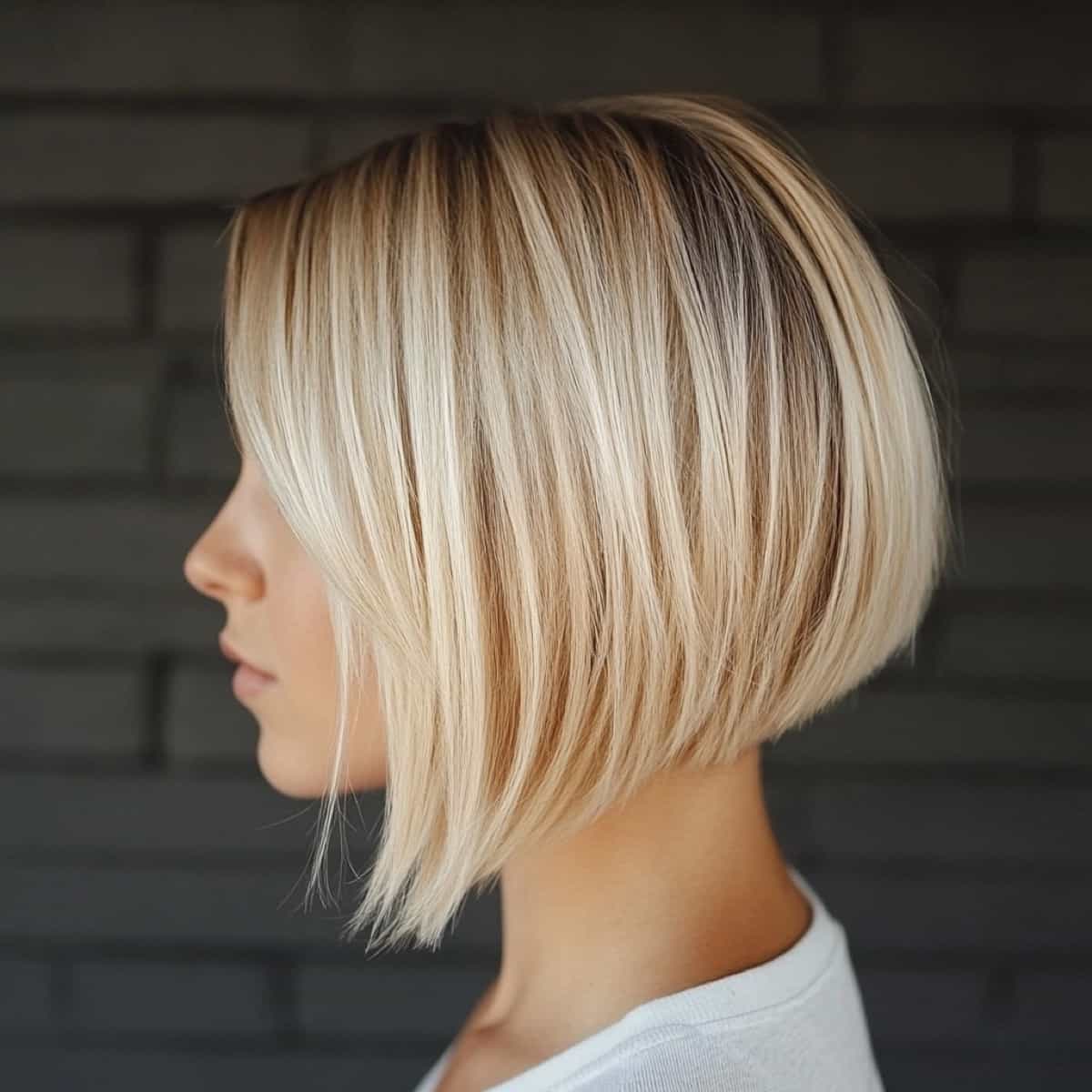 Blonde Inverted Bob With Sharp Angle Blonde Inverted Bob With Sharp Angle — Asymmetrical Bob 2027
