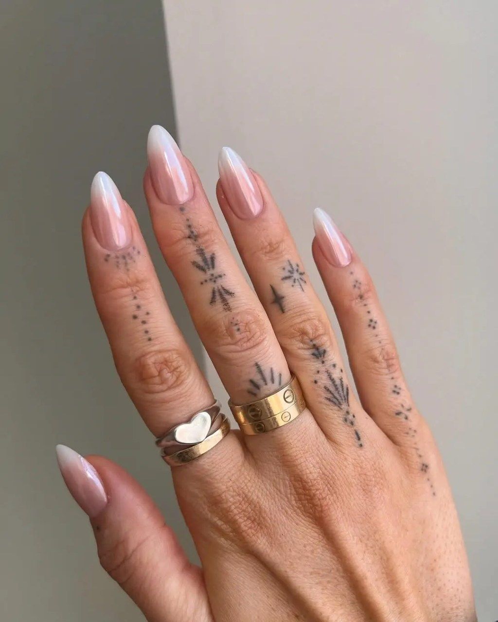 Glossy Pearlescent French Tip Almonds Glossy Pearlescent French Tip Almonds — French Ombre Nails 2027
