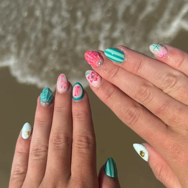 3D Seashells and Pearls Beach Designs 3D Seashells and Pearls Beach Designs — Beach Nails 2027