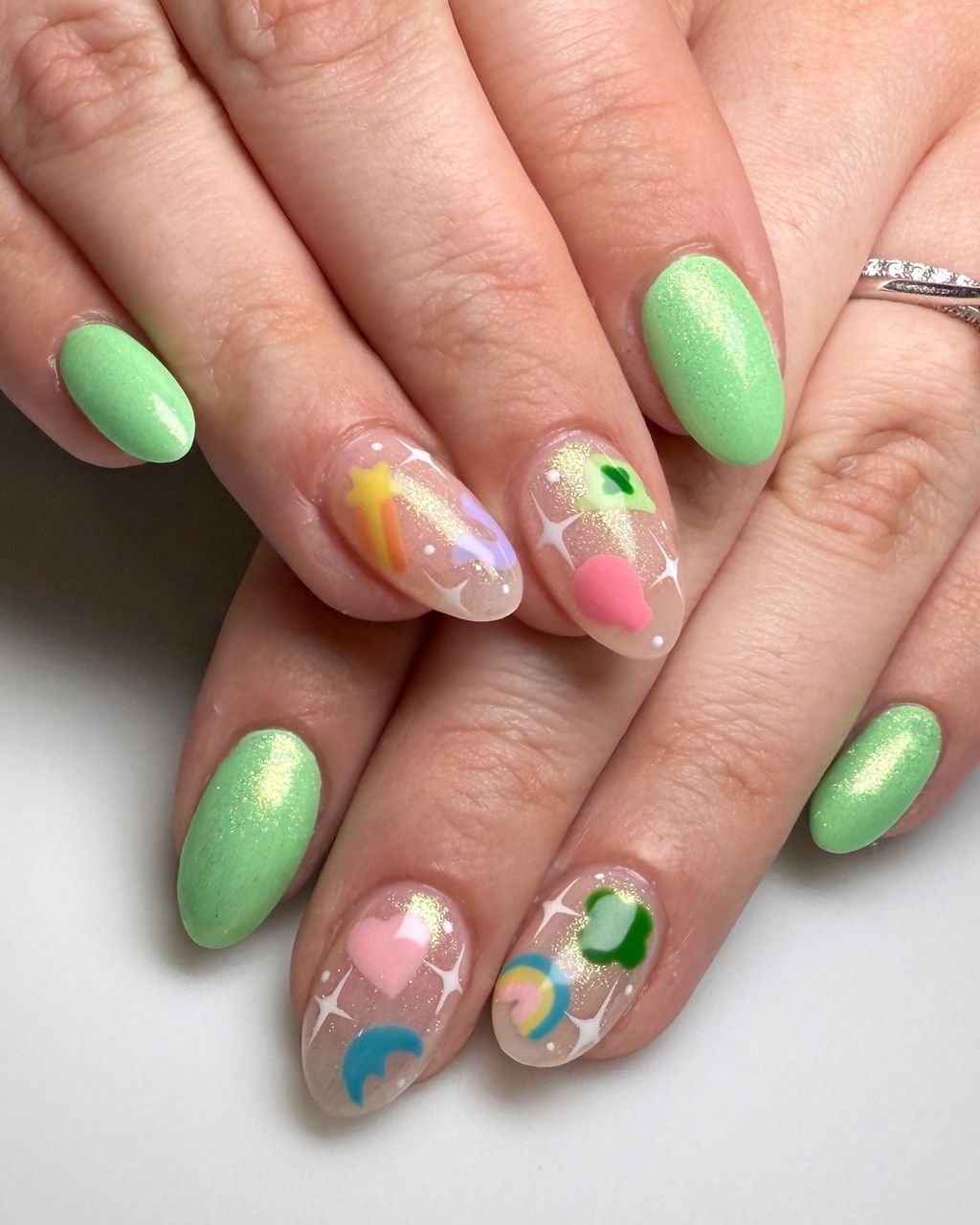Shimmer Green and Pastel Charm Mix Shimmer Green and Pastel Charm Mix — Lucky Nails 2027