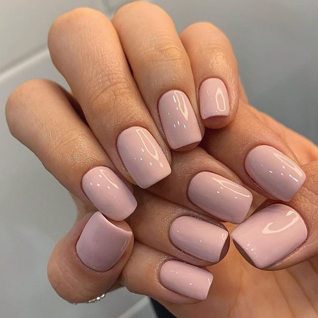Light Pink Glossy Square Nails Light Pink Glossy Square Nails — Short Press On Nails 2027