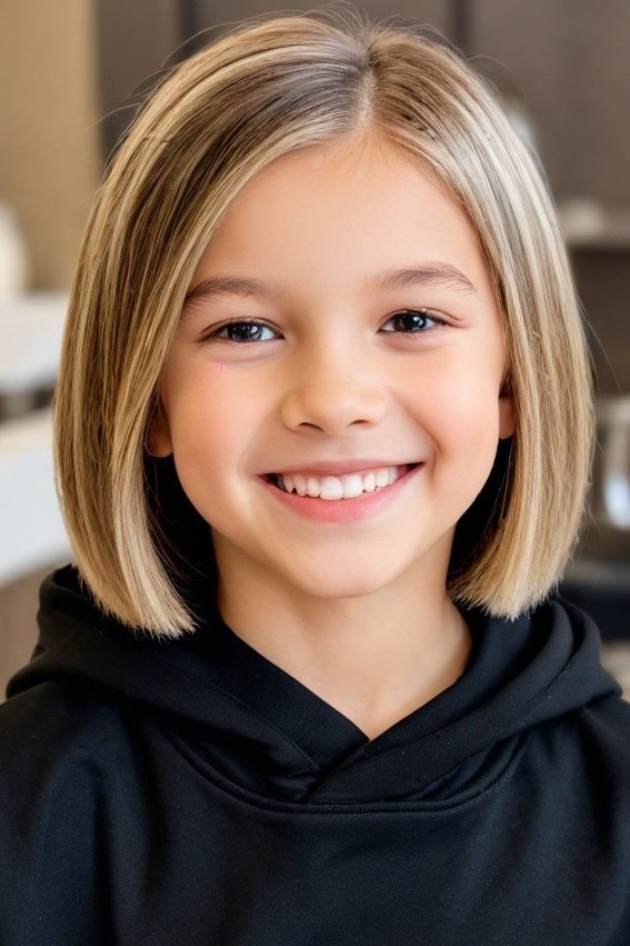 Sleek Bob With Face-Framing Highlights — Bob 2027 for Little Girls