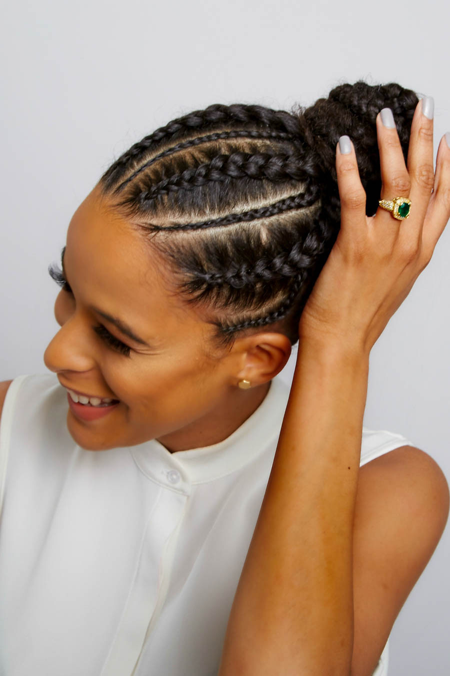 Side Cornrows Into High Bun Side Cornrows Into High Bun — Cornrow Braided Hairstyles 2027