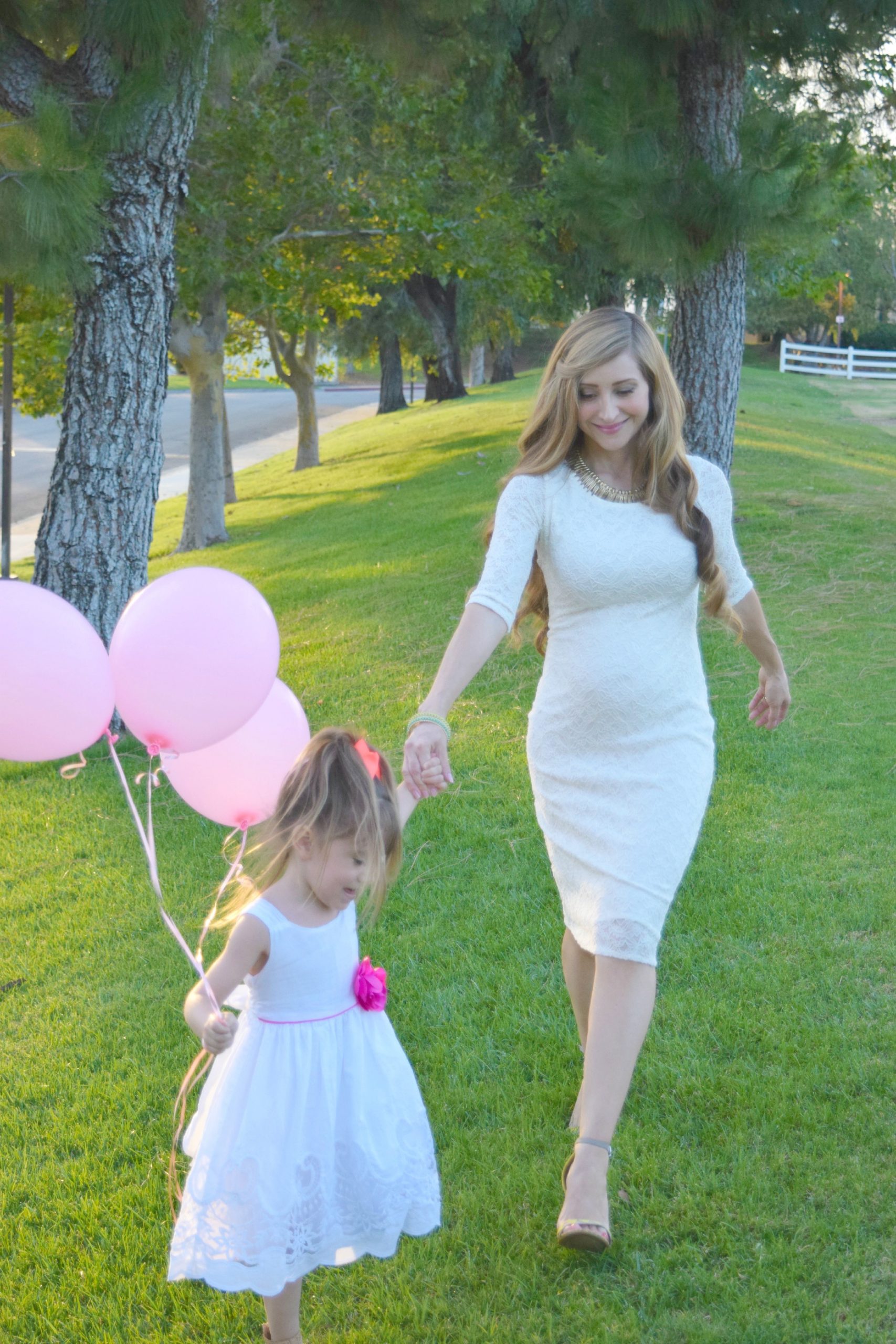 White Lace Dress with Strappy Heels White Lace Dress with Strappy Heels — Gender Reveal Outfits 2027