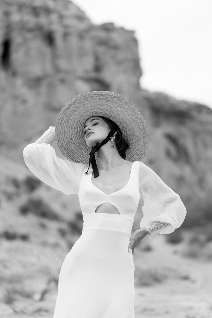 White Cutout Dress and Sheer Long-Sleeve Top — Black and White Outfits 2027