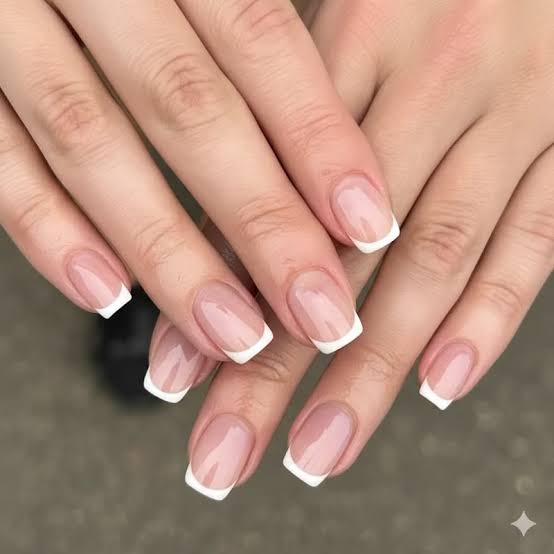 Glossy Medium Square Even White French Glossy Medium Square Even White French — White French Tip Nails 2027
