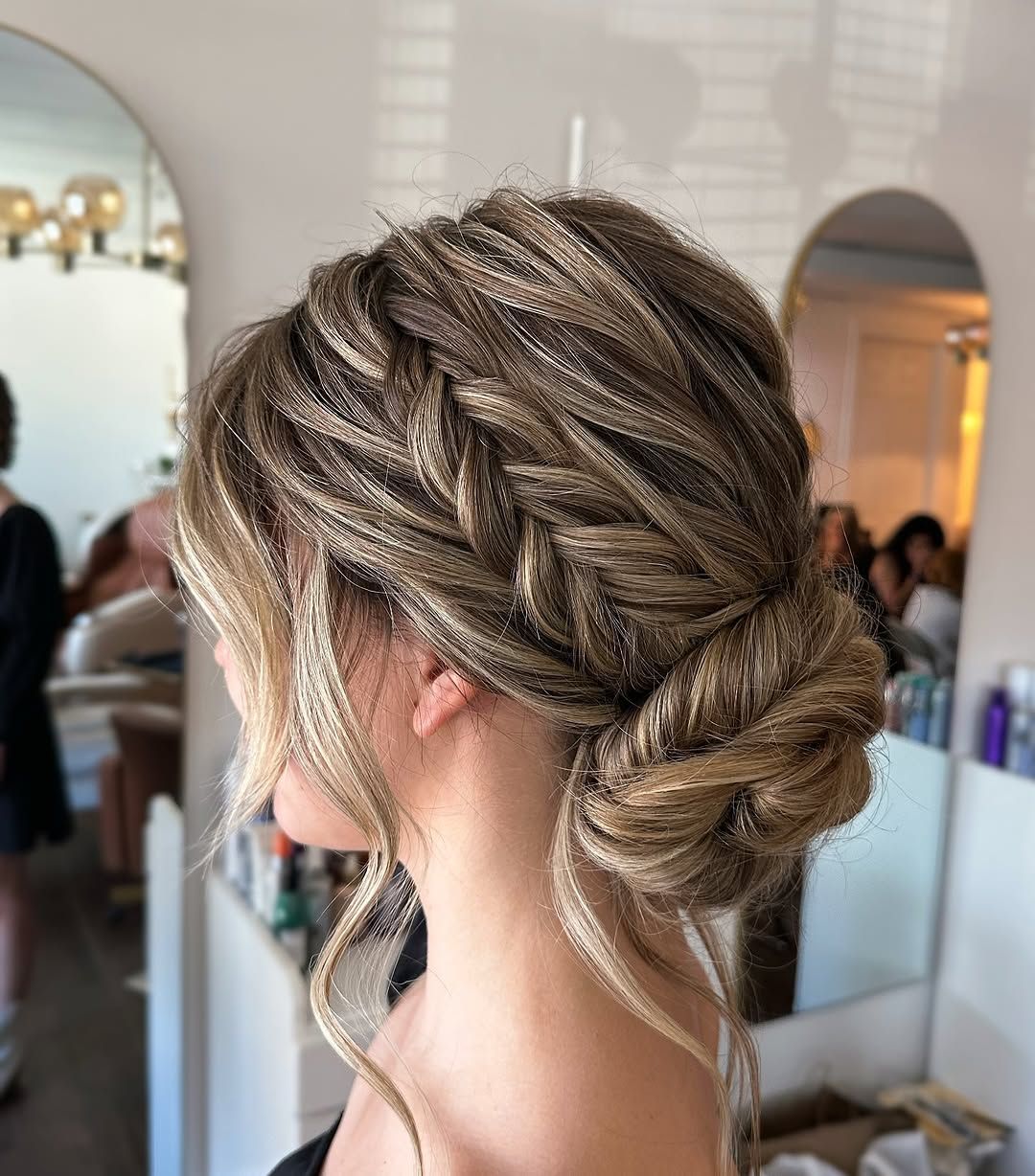 Twisted Ash Blonde Updo with Braids — Graduation Updos 2027
