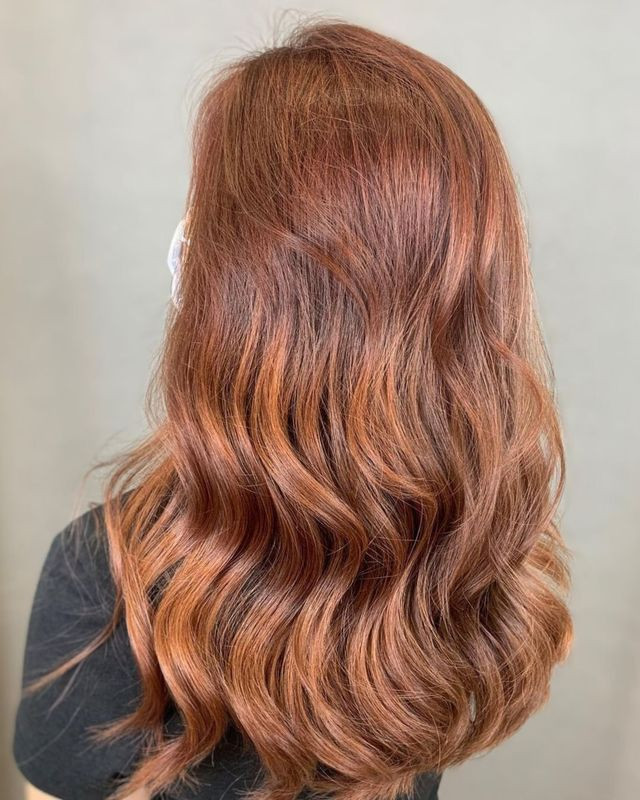 Soft Copper Waves From Behind Soft Copper Waves From Behind — Copper Hair 2027 for Asian Women