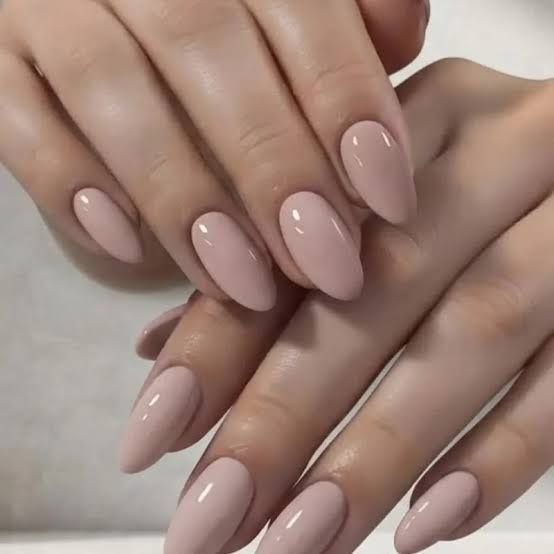 Medium Almond Light Pink Nude Glossy Medium Almond Light Pink Nude Glossy — Nails 2027 for Wide Nail Beds