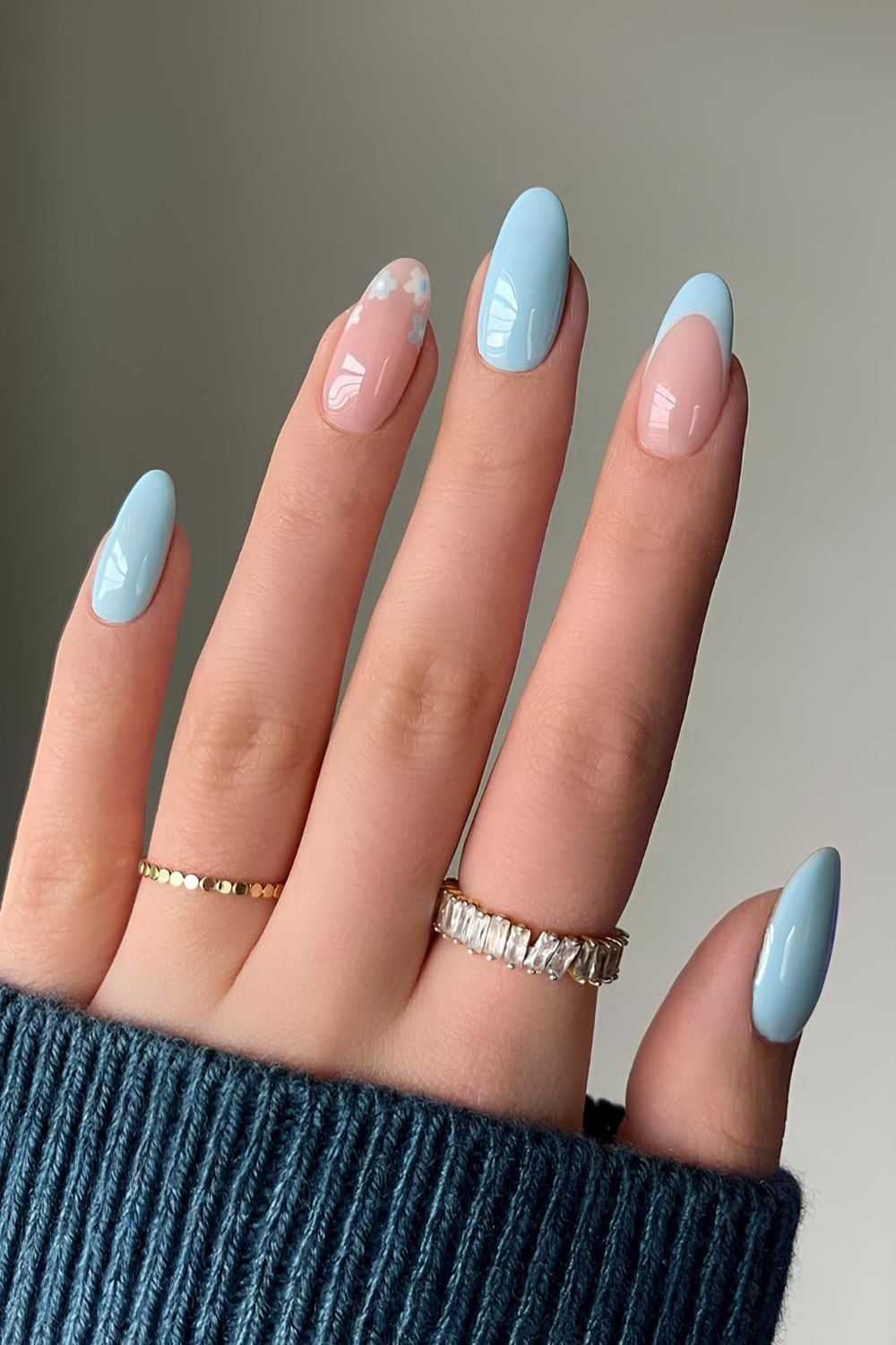 Subtle White Floral Accents on Pink French Tips Subtle White Floral Accents on Pink French Tips — Easter French Tip Nails 2027