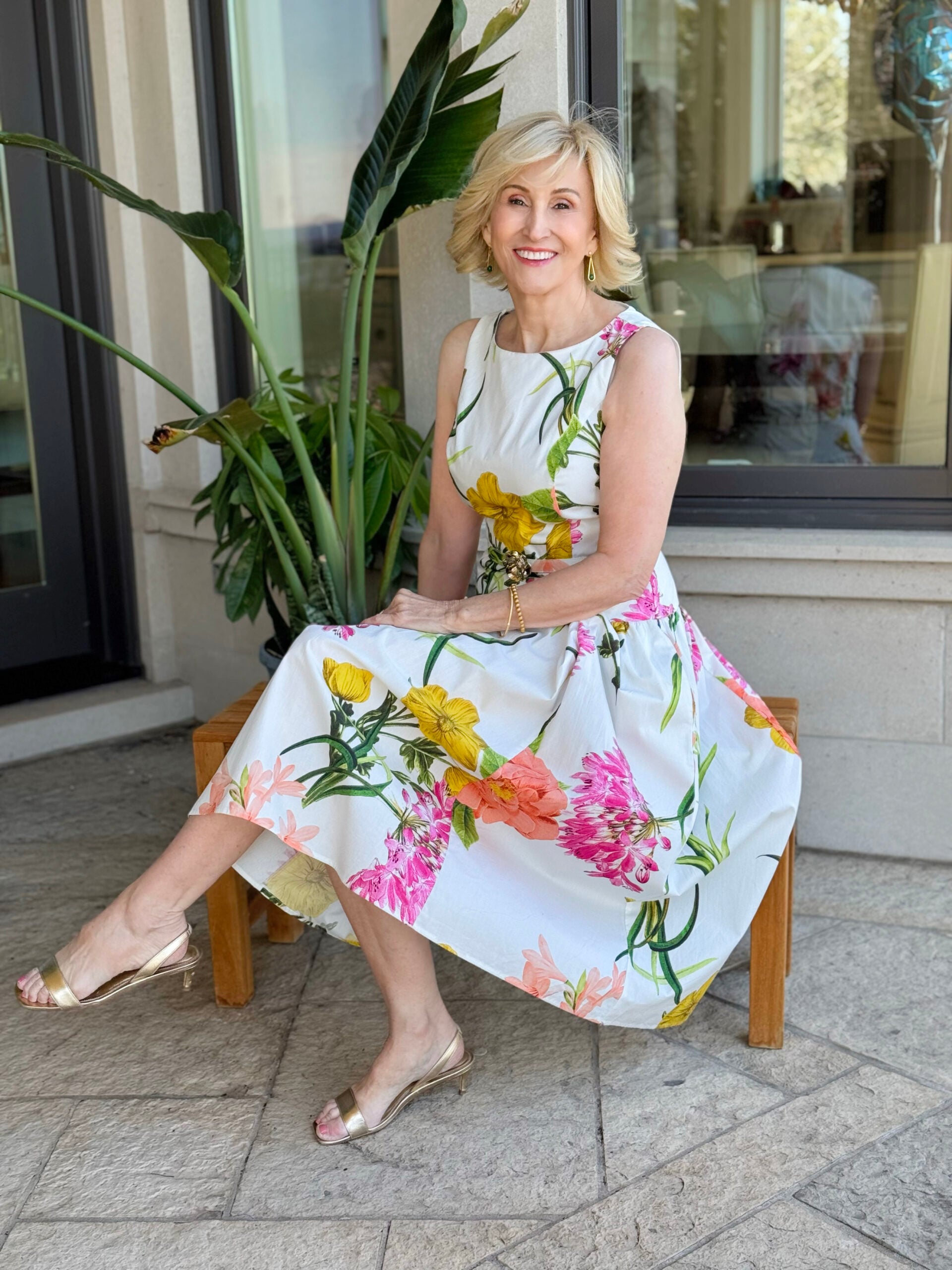 Bold Florals, Golden Touches: Fit-and-Flare Maxi for Brunch — Mothers Day Brunch Outfits 2027