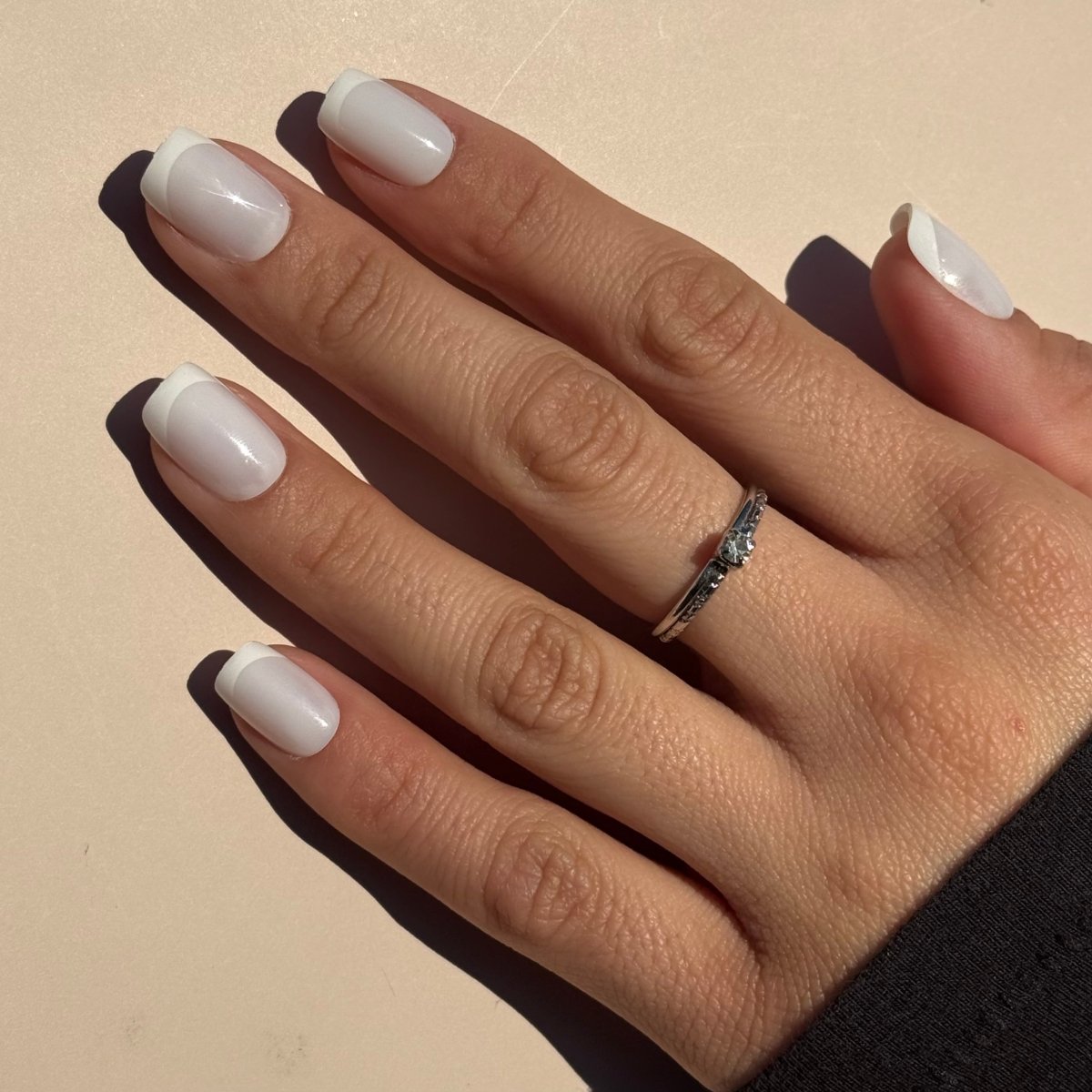 Neutral Short Square Sheer White French Neutral Short Square Sheer White French — White French Tip Nails 2027